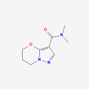 molecular formula C9H13N3O2 B2466803 N,N-二甲基-6,7-二氢-5H-吡唑并[5,1-b][1,3]噁嗪-3-甲酰胺 CAS No. 1421458-81-2