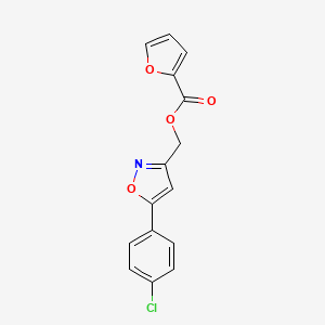 molecular formula C15H10ClNO4 B2466811 (5-(4-Chlorophenyl)isoxazol-3-yl)methyl furan-2-carboxylate CAS No. 946238-20-6