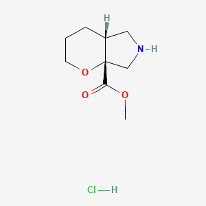 molecular formula C9H16ClNO3 B2466817 Methyl (4aR,7aR)-3,4,4a,5,6,7-hexahydro-2H-pyrano[2,3-c]pyrrole-7a-carboxylate;hydrochloride CAS No. 2413846-30-5