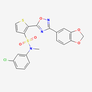 2-(3-(benzo[d][1,3]dioxol-5-yl)-1,2,4-oxadiazol-5-yl)-N-(3-chlorophenyl)-N-methylthiophene-3-sulfonamide