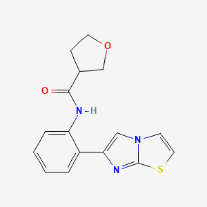 molecular formula C16H15N3O2S B2466821 N-(2-(imidazo[2,1-b]thiazol-6-yl)phenyl)tetrahydrofuran-3-carboxamide CAS No. 1704635-43-7