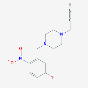 1-[(5-Fluoro-2-nitrophenyl)methyl]-4-(prop-2-yn-1-yl)piperazine