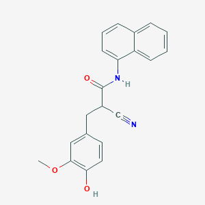 molecular formula C21H18N2O3 B2466825 2-cyano-3-(4-hydroxy-3-methoxyphenyl)-N-(naphthalen-1-yl)propanamide CAS No. 1260911-18-9