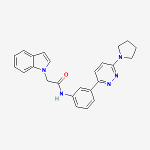 2-(1H-indol-1-yl)-N-(3-(6-(pyrrolidin-1-yl)pyridazin-3-yl)phenyl)acetamide
