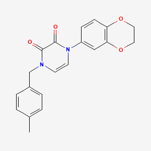 molecular formula C20H18N2O4 B2466836 1-(2,3-Dihydro-1,4-benzodioxin-6-yl)-4-[(4-methylphenyl)methyl]pyrazine-2,3-dione CAS No. 898453-96-8