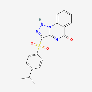 molecular formula C18H16N4O3S B2466868 3-(4-propan-2-ylphenyl)sulfonyl-1H-triazolo[1,5-a]quinazolin-5-one CAS No. 866350-26-7