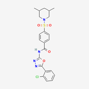 molecular formula C22H23ClN4O4S B2466883 N-(5-(2-chlorophenyl)-1,3,4-oxadiazol-2-yl)-4-((3,5-dimethylpiperidin-1-yl)sulfonyl)benzamide CAS No. 533869-26-0