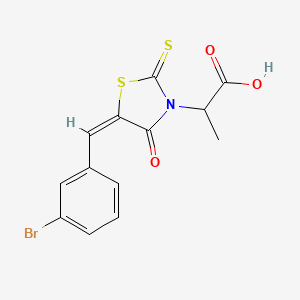 2-[(5E)-5-[(3-bromophenyl)methylidene]-4-oxo-2-sulfanylidene-1,3-thiazolidin-3-yl]propanoic acid