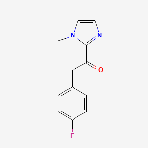 molecular formula C12H11FN2O B2466885 2-(4-fluorophenyl)-1-(1-methyl-1H-imidazol-2-yl)ethan-1-one CAS No. 1343304-63-1