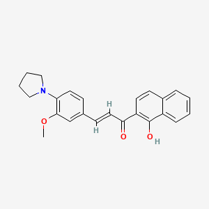 molecular formula C24H23NO3 B2466886 (2E)-1-(1-Hydroxynaphthalen-2-YL)-3-[3-methoxy-4-(pyrrolidin-1-YL)phenyl]prop-2-EN-1-one CAS No. 1353224-57-3