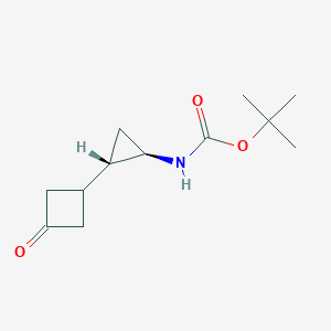 molecular formula C12H19NO3 B2466898 叔丁基N-[(1R,2S)-2-(3-氧代环丁基)环丙基]氨基甲酸酯 CAS No. 2503155-13-1
