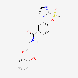 molecular formula C20H21N3O5S B2466901 N-(2-(2-methoxyphenoxy)ethyl)-3-(2-(methylsulfonyl)-1H-imidazol-1-yl)benzamide CAS No. 2034242-70-9