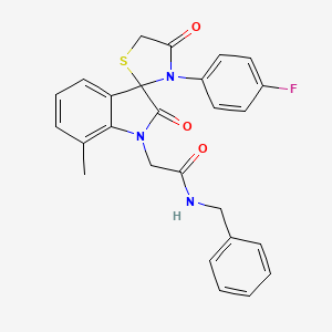 molecular formula C26H22FN3O3S B2466902 N-benzyl-2-(3'-(4-fluorophenyl)-7-methyl-2,4'-dioxospiro[indoline-3,2'-thiazolidin]-1-yl)acetamide CAS No. 899743-55-6