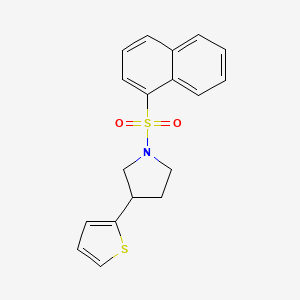 molecular formula C18H17NO2S2 B2466904 1-(萘-1-磺酰基)-3-(噻吩-2-基)吡咯烷 CAS No. 2188279-66-3