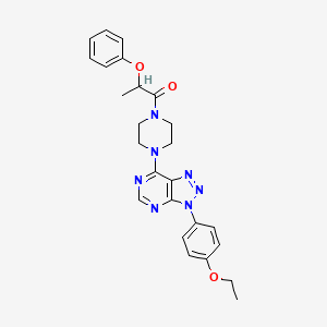 molecular formula C25H27N7O3 B2466905 3-(4-ethoxyphenyl)-7-[4-(2-phenoxypropanoyl)piperazin-1-yl]-3H-[1,2,3]triazolo[4,5-d]pyrimidine CAS No. 920418-10-6