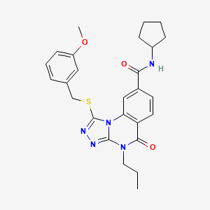 N-cyclopentyl-1-((3-methoxybenzyl)thio)-5-oxo-4-propyl-4,5-dihydro-[1,2,4]triazolo[4,3-a]quinazoline-8-carboxamide