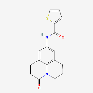 molecular formula C17H16N2O2S B2466919 N-(3-oxo-1,2,3,5,6,7-hexahydropyrido[3,2,1-ij]quinolin-9-yl)thiophene-2-carboxamide CAS No. 898455-33-9