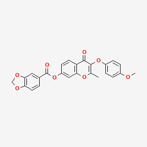 3-(4-methoxyphenoxy)-2-methyl-4-oxo-4H-chromen-7-yl 1,3-benzodioxole-5-carboxylate