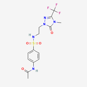 N-(4-(N-(2-(4-methyl-5-oxo-3-(trifluoromethyl)-4,5-dihydro-1H-1,2,4-triazol-1-yl)ethyl)sulfamoyl)phenyl)acetamide