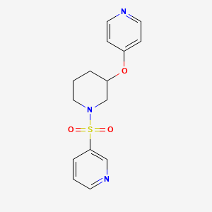 molecular formula C15H17N3O3S B2466933 3-((3-(Pyridin-4-yloxy)piperidin-1-yl)sulfonyl)pyridine CAS No. 2034525-72-7