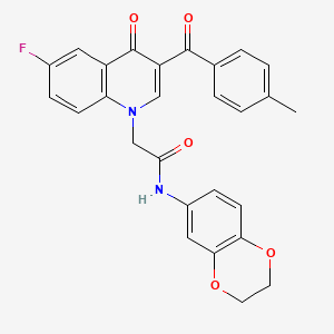 N-(2,3-dihydro-1,4-benzodioxin-6-yl)-2-[6-fluoro-3-(4-methylbenzoyl)-4-oxo-1,4-dihydroquinolin-1-yl]acetamide