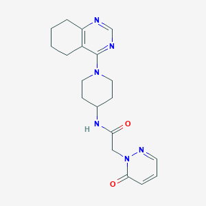 molecular formula C19H24N6O2 B2466936 2-(6-oxopyridazin-1(6H)-yl)-N-(1-(5,6,7,8-tetrahydroquinazolin-4-yl)piperidin-4-yl)acetamide CAS No. 2034409-04-4