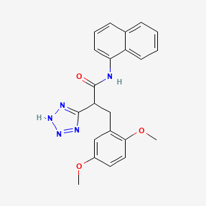 molecular formula C22H21N5O3 B2466937 3-(2,5-dimethoxyphenyl)-N-1-naphthyl-2-(2H-tetrazol-5-yl)propanamide CAS No. 483995-61-5