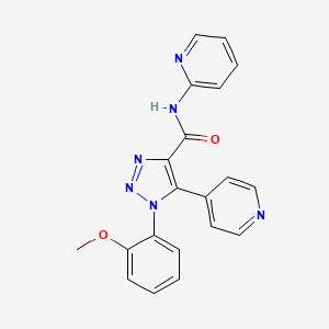 molecular formula C20H16N6O2 B2466940 1-(2-methoxyphenyl)-N-pyridin-2-yl-5-pyridin-4-yl-1H-1,2,3-triazole-4-carboxamide CAS No. 1795192-35-6
