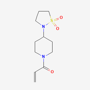 molecular formula C11H18N2O3S B2466941 1-[4-(1,1-Dioxo-1,2-thiazolidin-2-yl)piperidin-1-yl]prop-2-en-1-one CAS No. 2179914-30-6