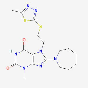 8-Azepan-1-yl-3-methyl-7-[2-(5-methyl-[1,3,4]thiadiazol-2-ylsulfanyl)-ethyl]-3,7-dihydro-purine-2,6-dione
