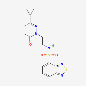 molecular formula C15H15N5O3S2 B2466951 N-(2-(3-cyclopropyl-6-oxopyridazin-1(6H)-yl)ethyl)benzo[c][1,2,5]thiadiazole-4-sulfonamide CAS No. 2034304-52-2