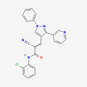 N-(2-chlorophenyl)-2-cyano-3-[1-phenyl-3-(pyridin-3-yl)-1H-pyrazol-4-yl]prop-2-enamide