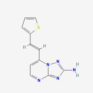 molecular formula C11H9N5S B2466969 7-(2-(噻吩-2-基)乙烯基)-[1,2,4]三唑并[1,5-a]嘧啶-2-胺 CAS No. 338793-62-7