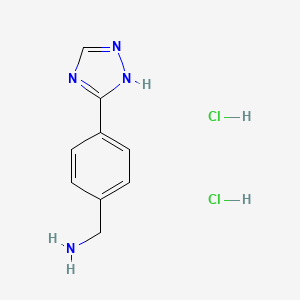 molecular formula C9H12Cl2N4 B2466983 (4-(1H-1,2,4-Triazol-3-yl)phenyl)methanamine dihydrochloride CAS No. 2219368-62-2