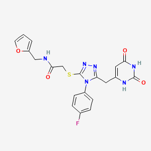 2-[[5-[(2,4-dioxo-1H-pyrimidin-6-yl)methyl]-4-(4-fluorophenyl)-1,2,4-triazol-3-yl]sulfanyl]-N-(furan-2-ylmethyl)acetamide