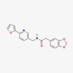 2-(benzo[d][1,3]dioxol-5-yl)-N-((6-(furan-2-yl)pyridin-3-yl)methyl)acetamide