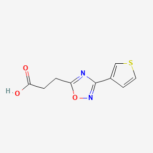 molecular formula C9H8N2O3S B2466992 3-(3-Thien-3-yl-1,2,4-oxadiazol-5-yl)propanoic acid CAS No. 500025-30-9