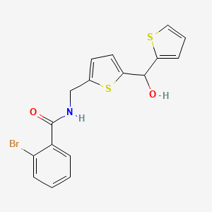 2-bromo-N-((5-(hydroxy(thiophen-2-yl)methyl)thiophen-2-yl)methyl)benzamide