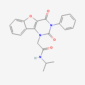molecular formula C21H19N3O4 B2466999 2-(2,4-dioxo-3-phenyl-[1]benzofuro[3,2-d]pyrimidin-1-yl)-N-propan-2-ylacetamide CAS No. 877657-63-1