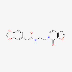 2-(2H-1,3-benzodioxol-5-yl)-N-(2-{7-oxo-6H,7H-furo[2,3-c]pyridin-6-yl}ethyl)acetamide