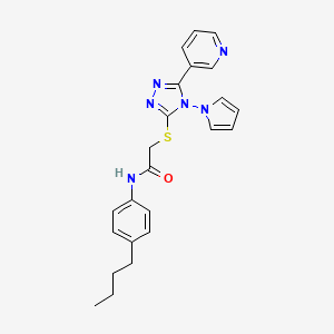 N-(4-butylphenyl)-2-{[5-(pyridin-3-yl)-4-(1H-pyrrol-1-yl)-4H-1,2,4-triazol-3-yl]sulfanyl}acetamide