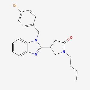 molecular formula C22H24BrN3O B2467012 4-{1-[(4-bromophenyl)methyl]-1H-1,3-benzodiazol-2-yl}-1-butylpyrrolidin-2-one CAS No. 912901-32-7