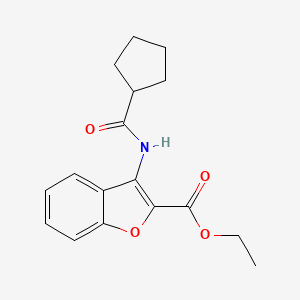 molecular formula C17H19NO4 B2467016 Ethyl 3-(cyclopentanecarboxamido)benzofuran-2-carboxylate CAS No. 847405-45-2