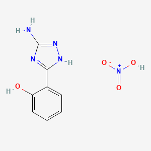 molecular formula C8H9N5O4 B2467019 2-(3-Amino-1H-1,2,4-triazol-5-yl)phenol nitrate CAS No. 2270906-43-7