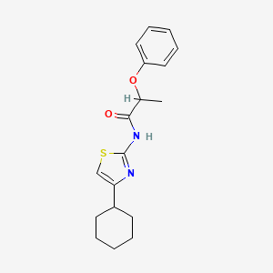 molecular formula C18H22N2O2S B2467020 N-(4-cyclohexylthiazol-2-yl)-2-phenoxypropanamide CAS No. 712325-87-6