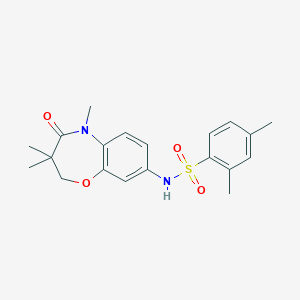 molecular formula C20H24N2O4S B2467024 2,4-二甲基-N-(3,3,5-三甲基-4-氧代-2,3,4,5-四氢苯并[b][1,4]恶氧杂茚-8-基)苯磺酰胺 CAS No. 921903-42-6