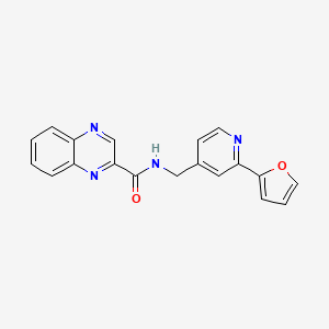 molecular formula C19H14N4O2 B2467026 N-((2-(呋喃-2-基)吡啶-4-基)甲基)喹喔啉-2-甲酰胺 CAS No. 2034546-88-6