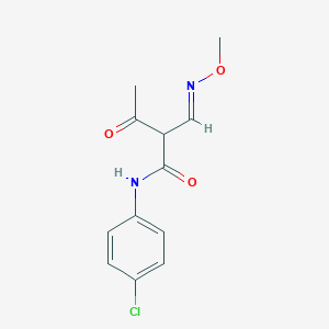 molecular formula C12H13ClN2O3 B2467029 N-(4-chlorophenyl)-2-[(methoxyimino)methyl]-3-oxobutanamide CAS No. 320418-36-8
