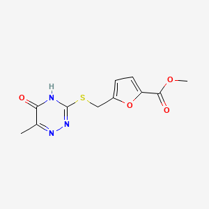 Methyl 5-(((6-methyl-5-oxo-4,5-dihydro-1,2,4-triazin-3-yl)thio)methyl)furan-2-carboxylate