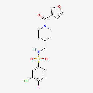3-chloro-4-fluoro-N-((1-(furan-3-carbonyl)piperidin-4-yl)methyl)benzenesulfonamide